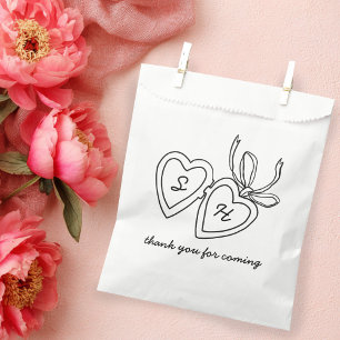 Whimsical Heart Locket Doodle Sketch Modern CUSTOM Favour Bags