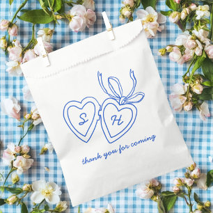 Whimsical Heart Locket Doodle Sketch Modern CUSTOM Favour Bags