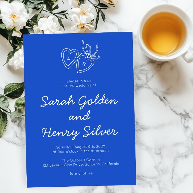 Whimsical Heart Locket Doodle Sketch Modern CUSTOM Invitation (Whimsical Heart Locket Doodle Sketch Modern CUSTOM Wedding Invitation
)