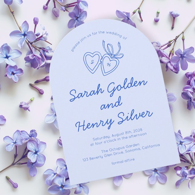 Whimsical Heart Locket Doodle Sketch Modern CUSTOM Invitation (Whimsical Heart Locket Doodle Sketch Modern CUSTOM Invitation
)