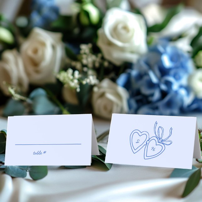 Whimsical Heart Locket Doodle Sketch Modern CUSTOM Place Card (Whimsical Heart Locket Doodle Sketch Modern CUSTOM Place Card
)
