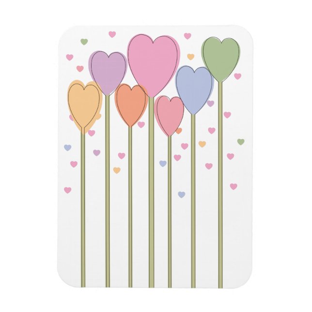 Whimsical Heart Lollipops Magnet (Vertical)