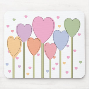 Whimsical Heart Lollipops Mouse Mat