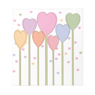 Whimsical Heart Lollipops Notepad