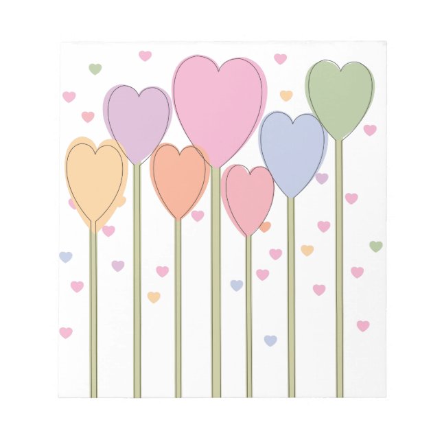 Whimsical Heart Lollipops Notepad (Front)