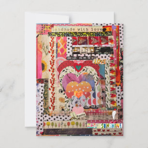 Whimsical Heart Paper Art Greeting Card