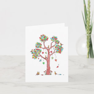 Whimsical Heart Tree Happy Valentine's Day Holiday Card