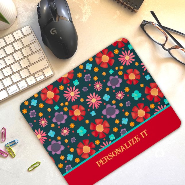 Whimsical Hearts and Flower Custom Inspirivity Mouse Mat (Creator Uploaded)