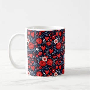 Whimsical Hearts and Flowers Coffee Mug