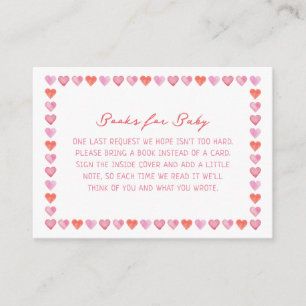 Whimsical Hearts Baby Shower Books for Baby Enclosure Card