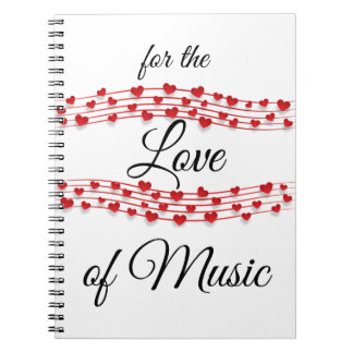 Whimsical hearts music "For the love of music"  Notebook