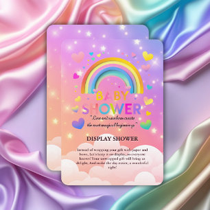 Whimsical Hearts & Rainbows Baby Shower Enclosure Card