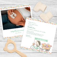 Whimsical Hedgehog Baby Shower Photo Invitation