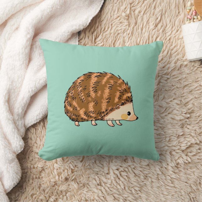 Whimsical Hedgehog  – Cute Woodland Animal Cushion (Blanket)