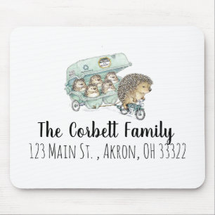 Whimsical Hedgehog Family Customisable Mouse Mat