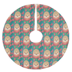 Whimsical Hedgehog Haven  Brushed Polyester Tree Skirt