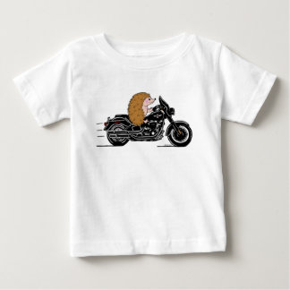 Whimsical hedgehog riding a motorcycle baby T-Shirt