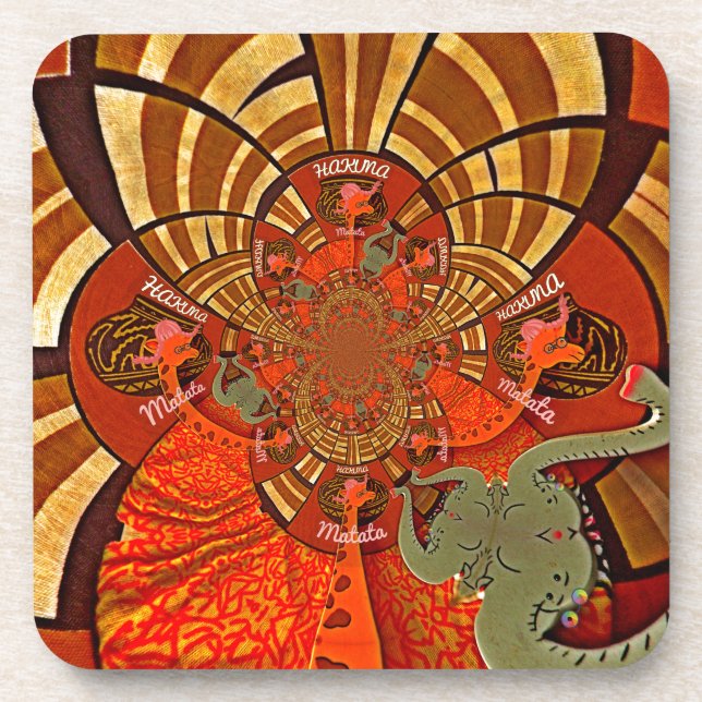 Whimsical Heights: Beautiful Funny Giraffe African Coaster (Front)