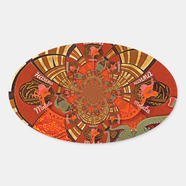 Whimsical Heights: Beautiful Funny Giraffe African Oval Sticker (Front)