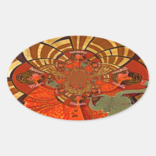 Whimsical Heights: Beautiful Funny Giraffe African Oval Sticker