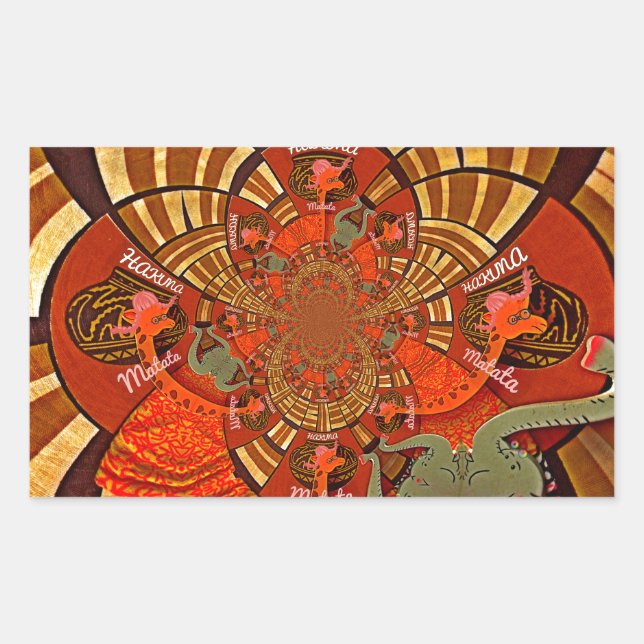 Whimsical Heights: Beautiful Funny Giraffe African Rectangular Sticker (Front)