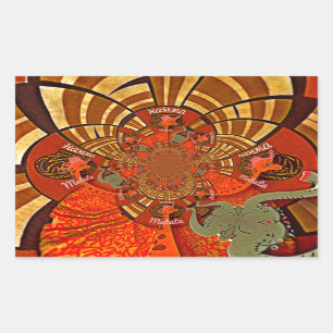 Whimsical Heights: Beautiful Funny Giraffe African Rectangular Sticker