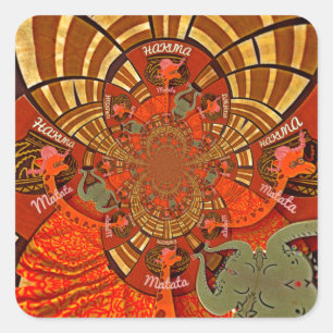 Whimsical Heights: Beautiful Funny Giraffe African Square Sticker