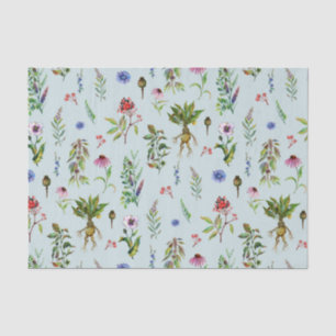 Whimsical Herbs on mint Tissue Paper