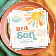 Whimsical Here Comes the Son Sunshine Baby Shower