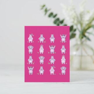 Whimsical Hippo Characters – hippos in love