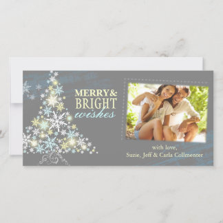 Whimsical Holiday Blessings Sparkling Photocards Card