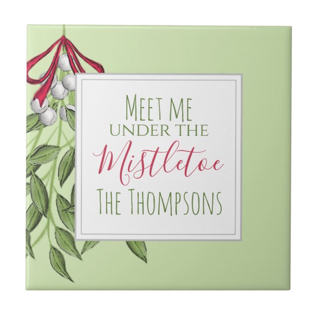 Whimsical Holiday Botanical Christmas Tile (Front)