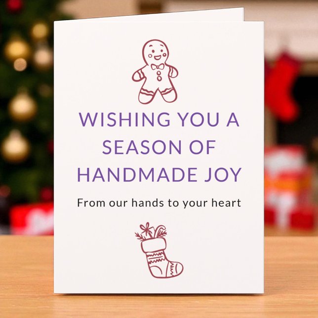 Whimsical Holiday Joy Small Business Christmas Thank You Card (Creator Uploaded)
