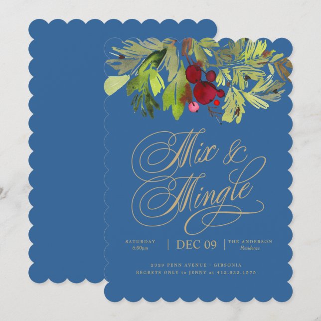 Whimsical Holiday Party Invitation (Front/Back)