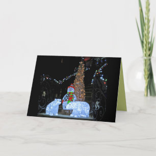 Whimsical Holiday Snowman Scene Folded Card