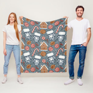 Whimsical Holiday Treats & Winter Mittens (3) Fleece Blanket