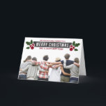 Whimsical Holly Holiday Photo Greeting Card<br><div class="desc">Customisable holiday photo card featuring a Christmas holly. Matching items and other colours are available.</div>