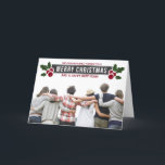 Whimsical Holly Holiday Photo Greeting Card<br><div class="desc">Customisable holiday photo card featuring a Christmas holly. Matching items and other colours are available.</div>