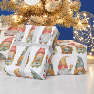 Whimsical Holly Jolly Holiday Baking Christmas Elf Wrapping Paper