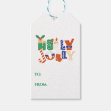 Whimsical Holly Jolly Holiday Gift Tags