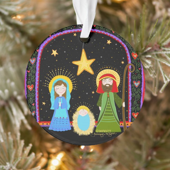 Whimsical Holy Family Christmas Inspirivity Ornament (Tree)