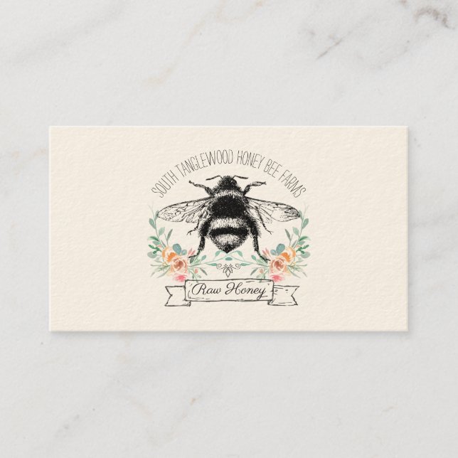 Whimsical Honey Bee Apiary Farm Beekeeper Business Card (Front)