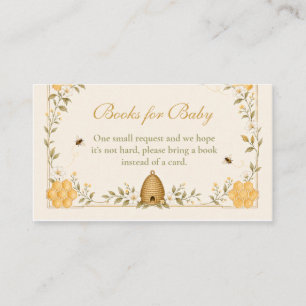 Whimsical Honey Bee Baby Shower Books for Baby Enclosure Card
