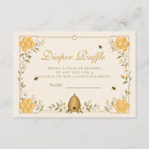 Whimsical Honey Bee Baby Shower Diaper Raffle Enclosure Card