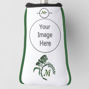 Whimsical Hooded Grasshopper Monogram Golf Head Cover