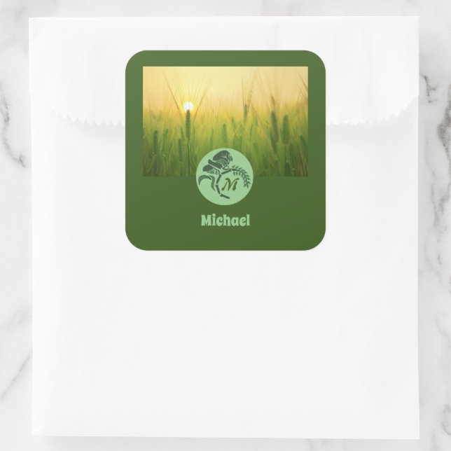 Whimsical Hooded Grasshopper Name Tag Photo (Bag)