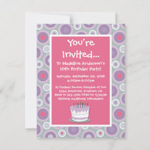 Whimsical Hoops Birthday Party Invitation