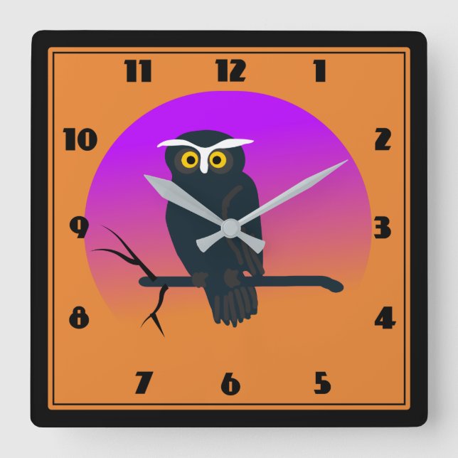 Whimsical Hoot Owl Clock (Front)