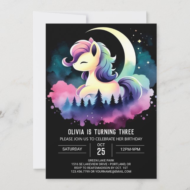 Whimsical Horse Birthday Invitation (Front)