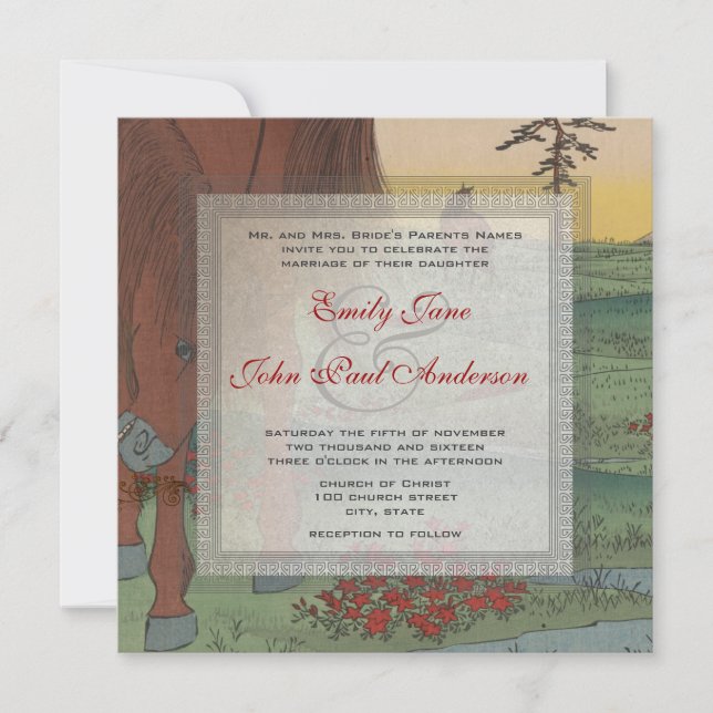 Whimsical Horse Wedding Invitation (Front)